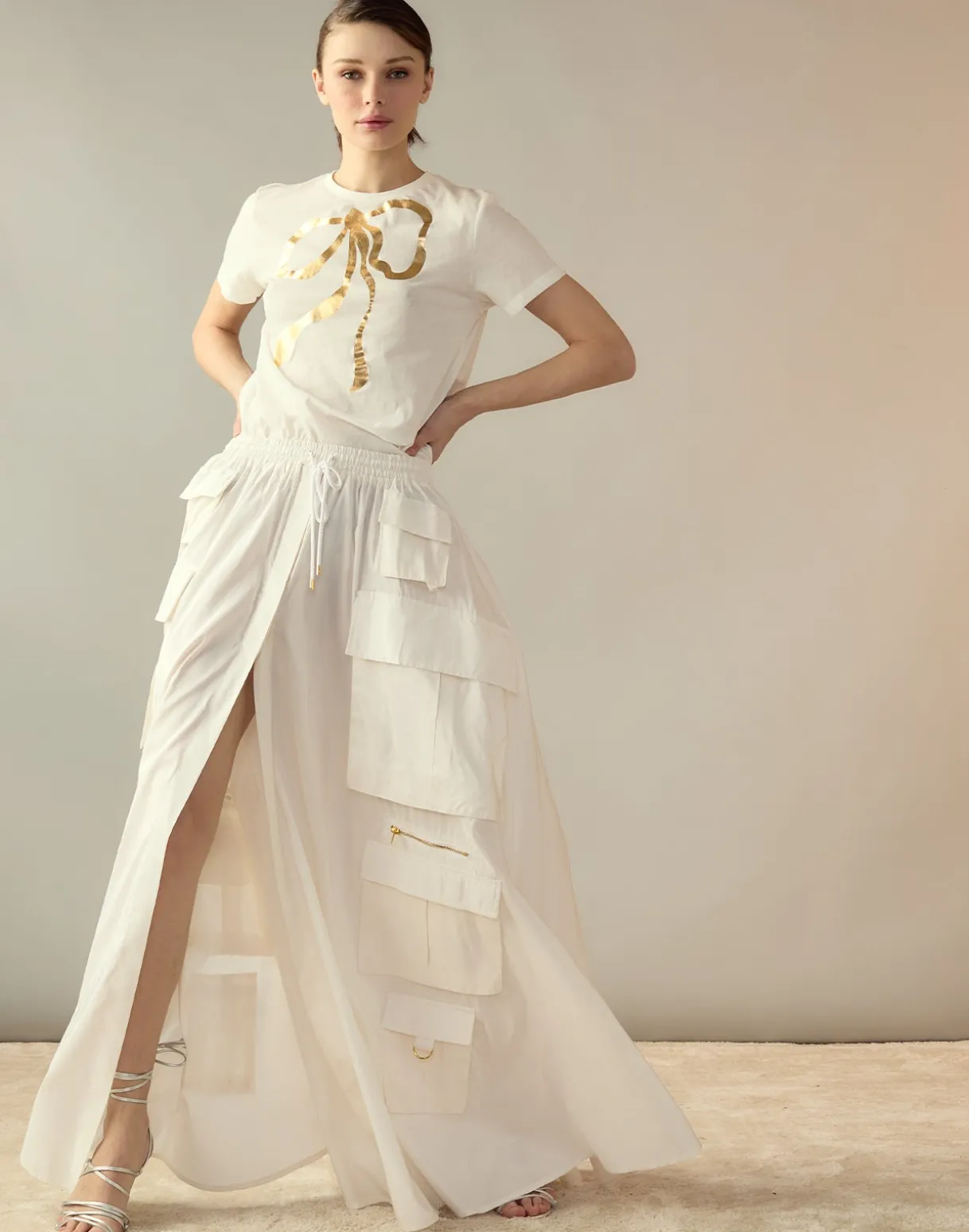 Taffeta Cargo Skirt
