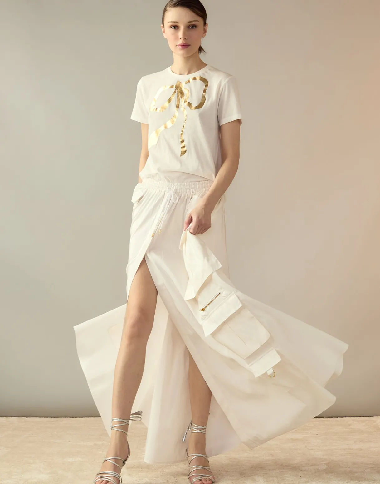 Taffeta Cargo Skirt