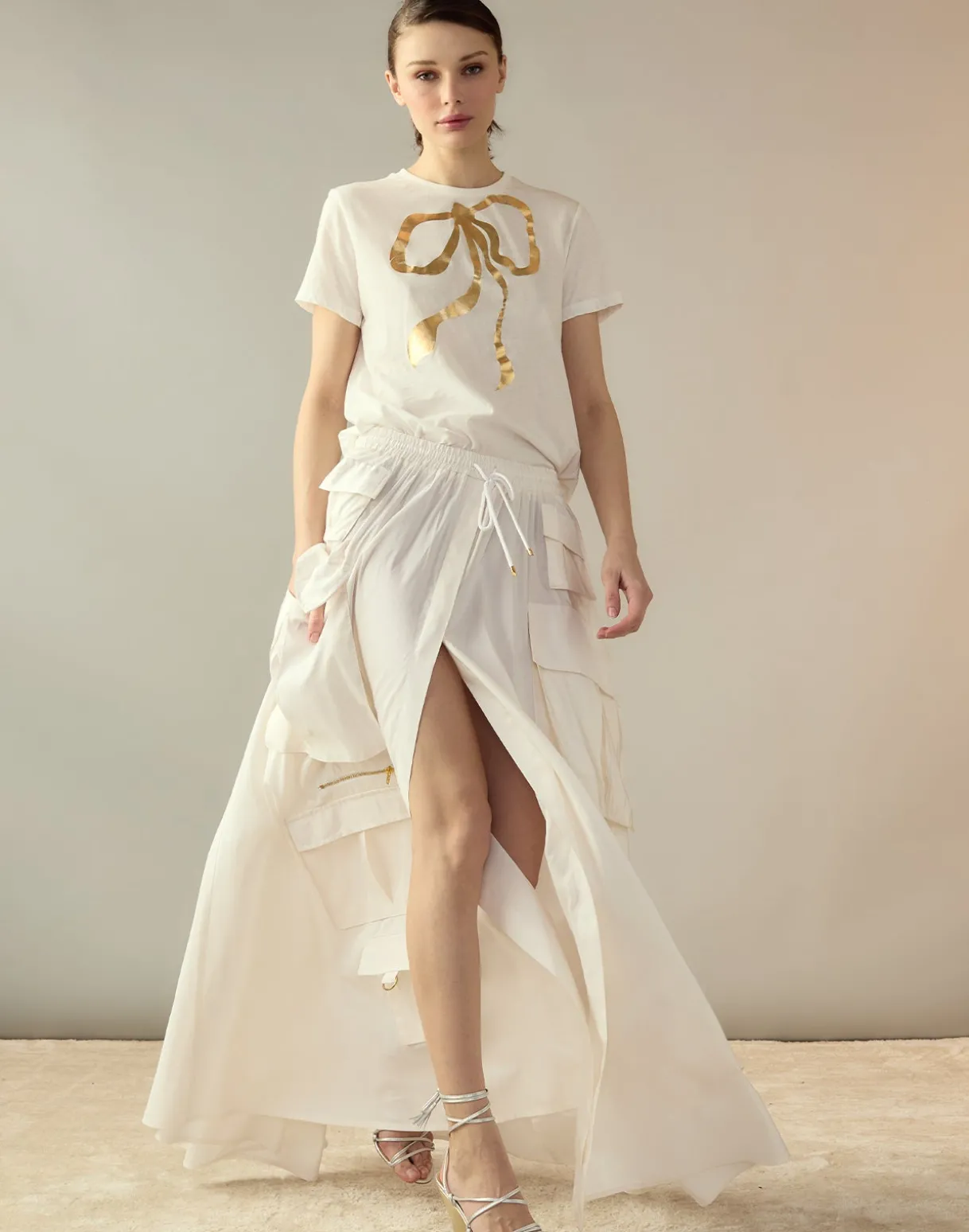 Taffeta Cargo Skirt