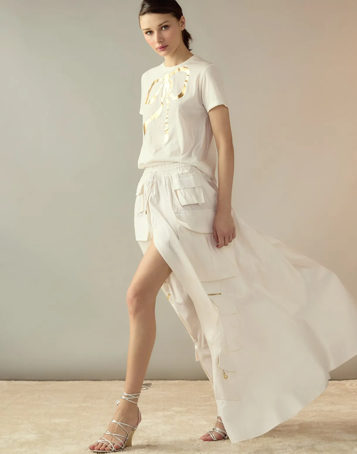 Taffeta Cargo Skirt