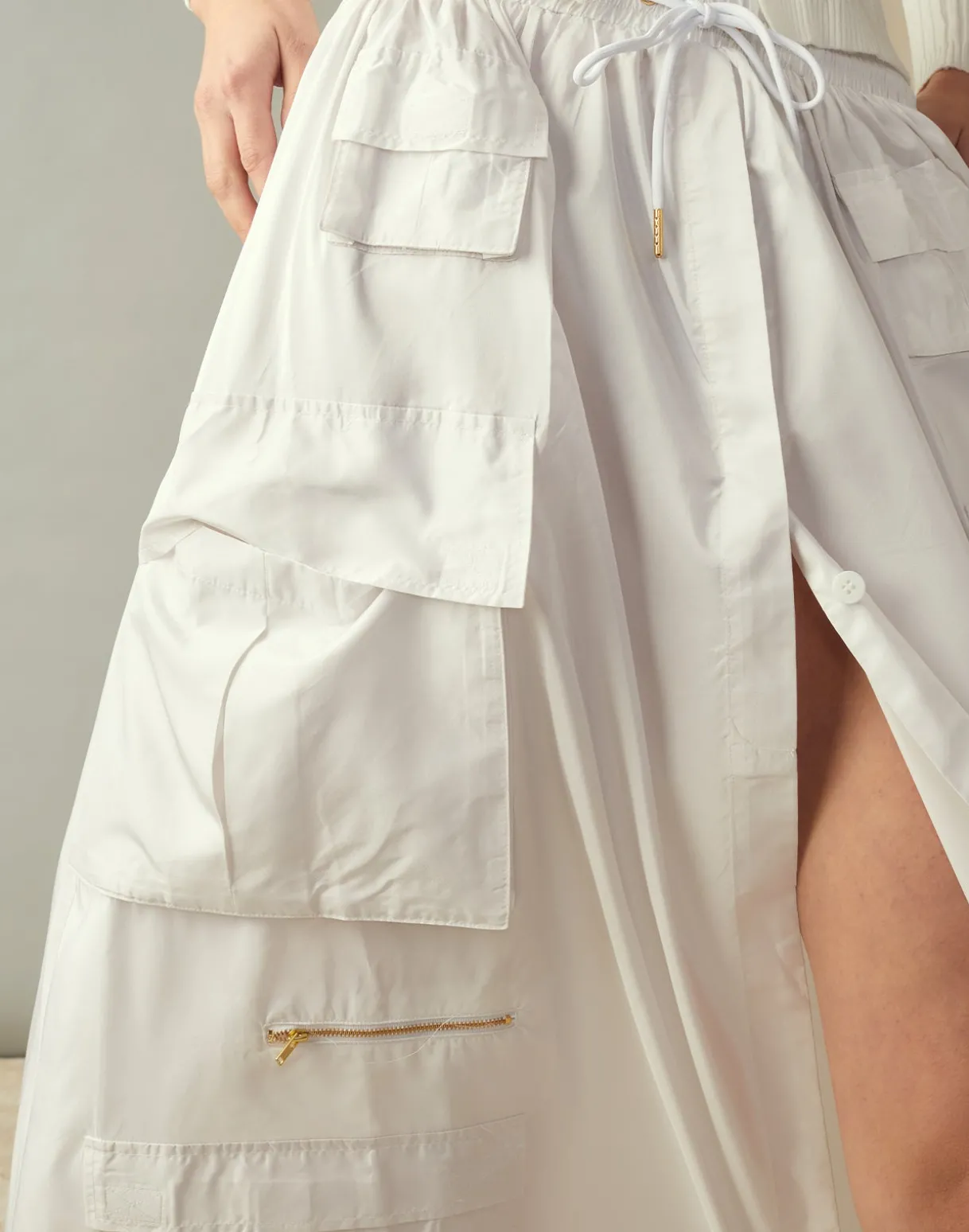 Taffeta Cargo Skirt