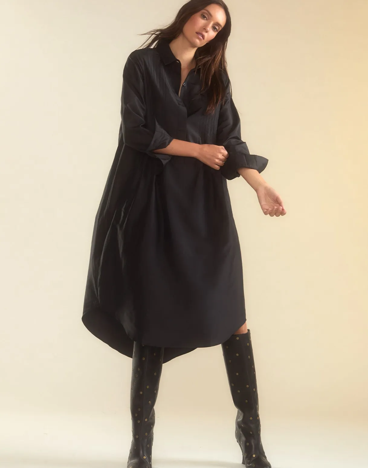 Undercover Silk Taffeta Shirt Dress