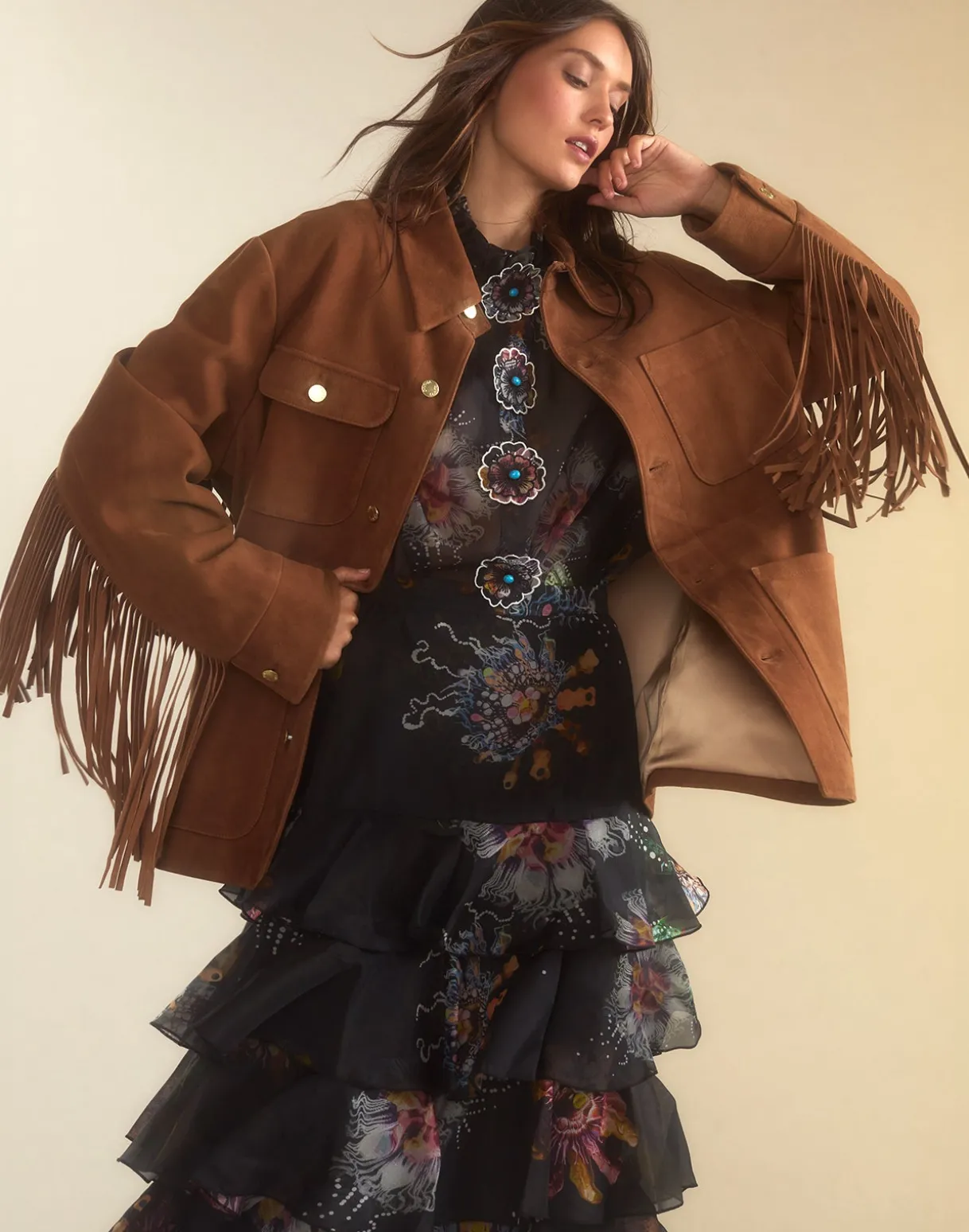 Westward Fringe Suede Jacket